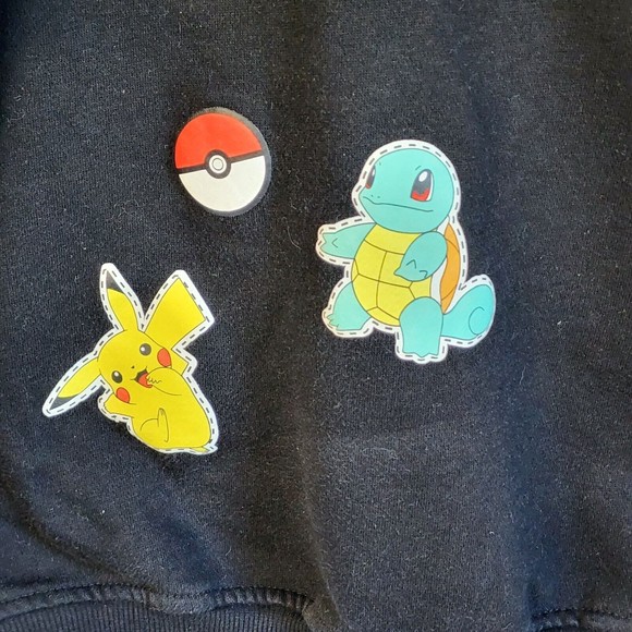 Pokémon Youth XL Black Crewneck Sweatshirt Pikachu Charmander - Picture 4 of 9